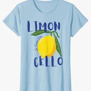 Blue Lemon Graphic T-Shirt Size M